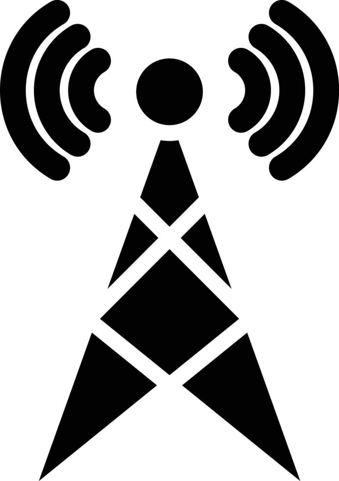 estilo de ícone de antena de rádio vetor