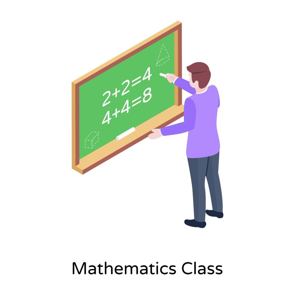 um ícone editável está demonstrando a aula de matemática vetor