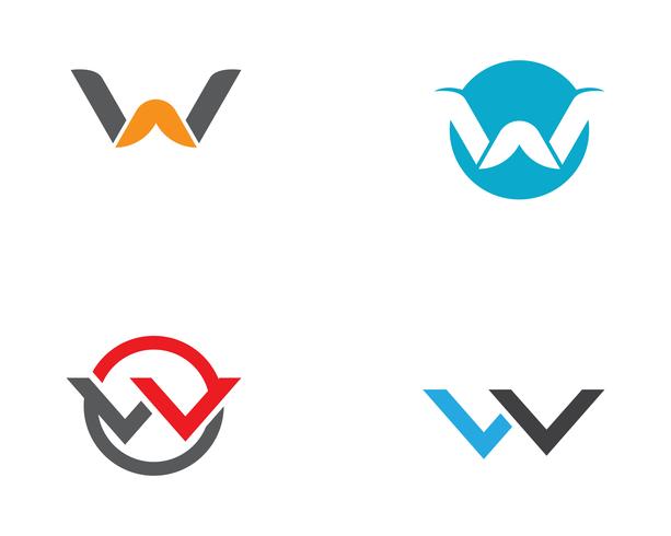 Logotipo de negócios de letras W e símbolos vetor