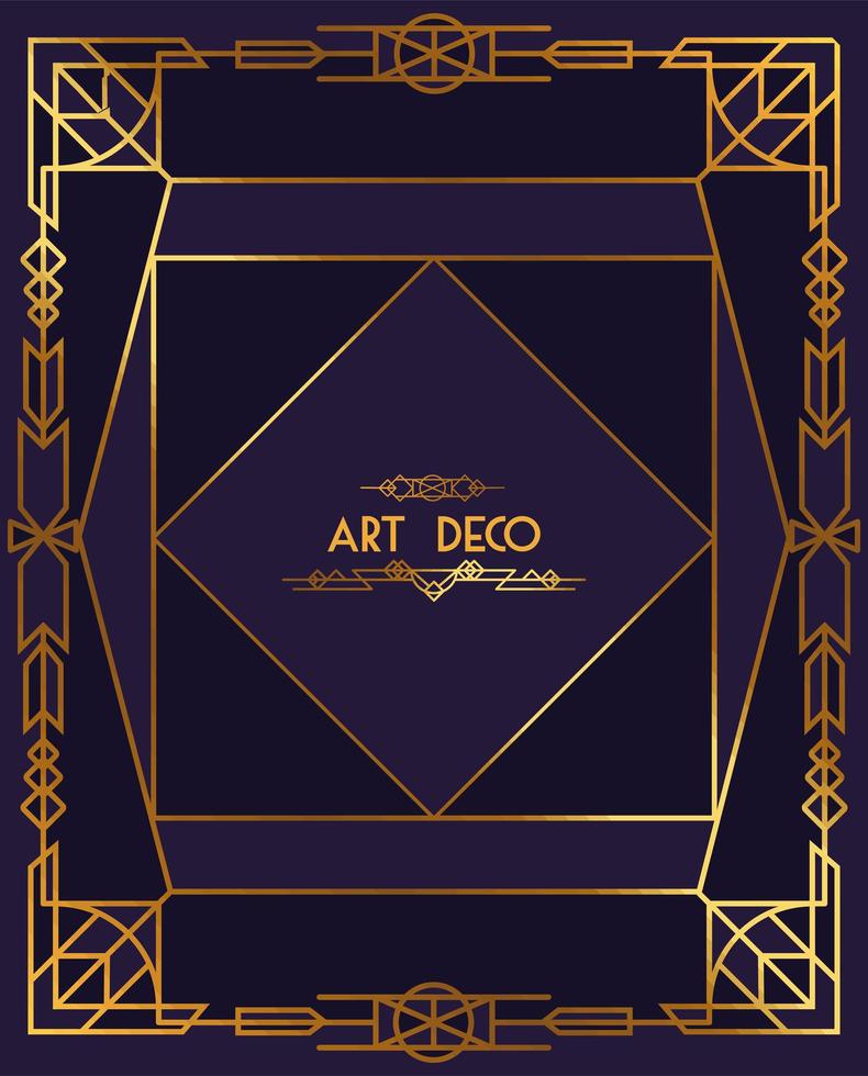 cartaz dourado de letras art déco vetor