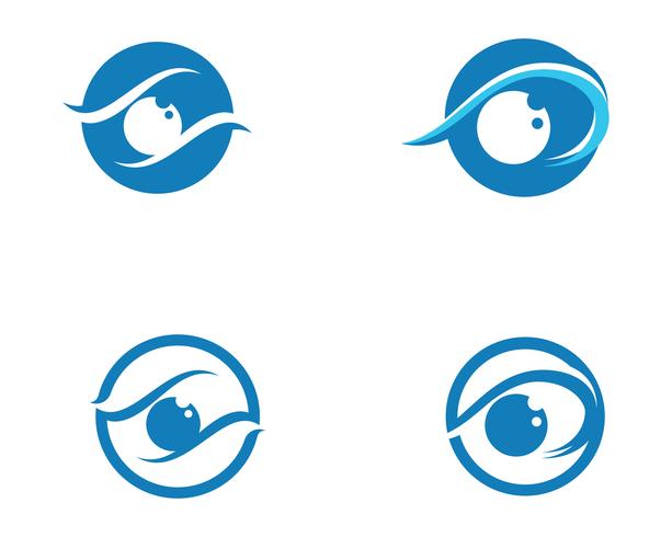 Ícones de vetor de modelo de logotipo e símbolos de cuidados com os olhos