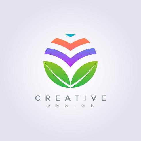 Leaf Circle Template Design Company Logo ícone símbolo do vetor