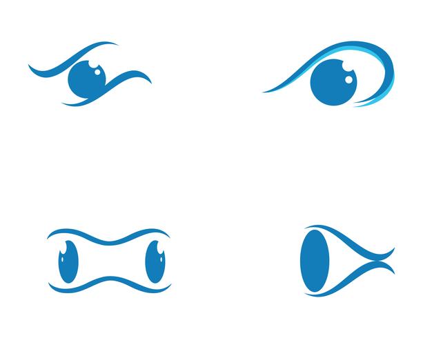 Ícones de vetor de modelo de logotipo e símbolos de cuidados com os olhos