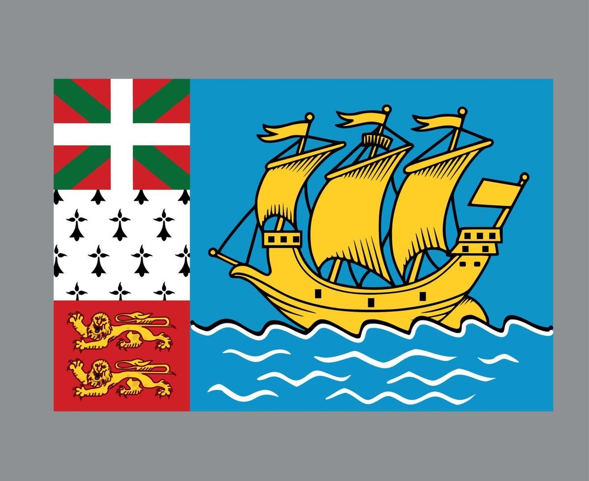 saint pierre e miquelon bandeira nacional américa do norte emblema símbolo ícone ilustração vetorial elemento de design abstrato vetor