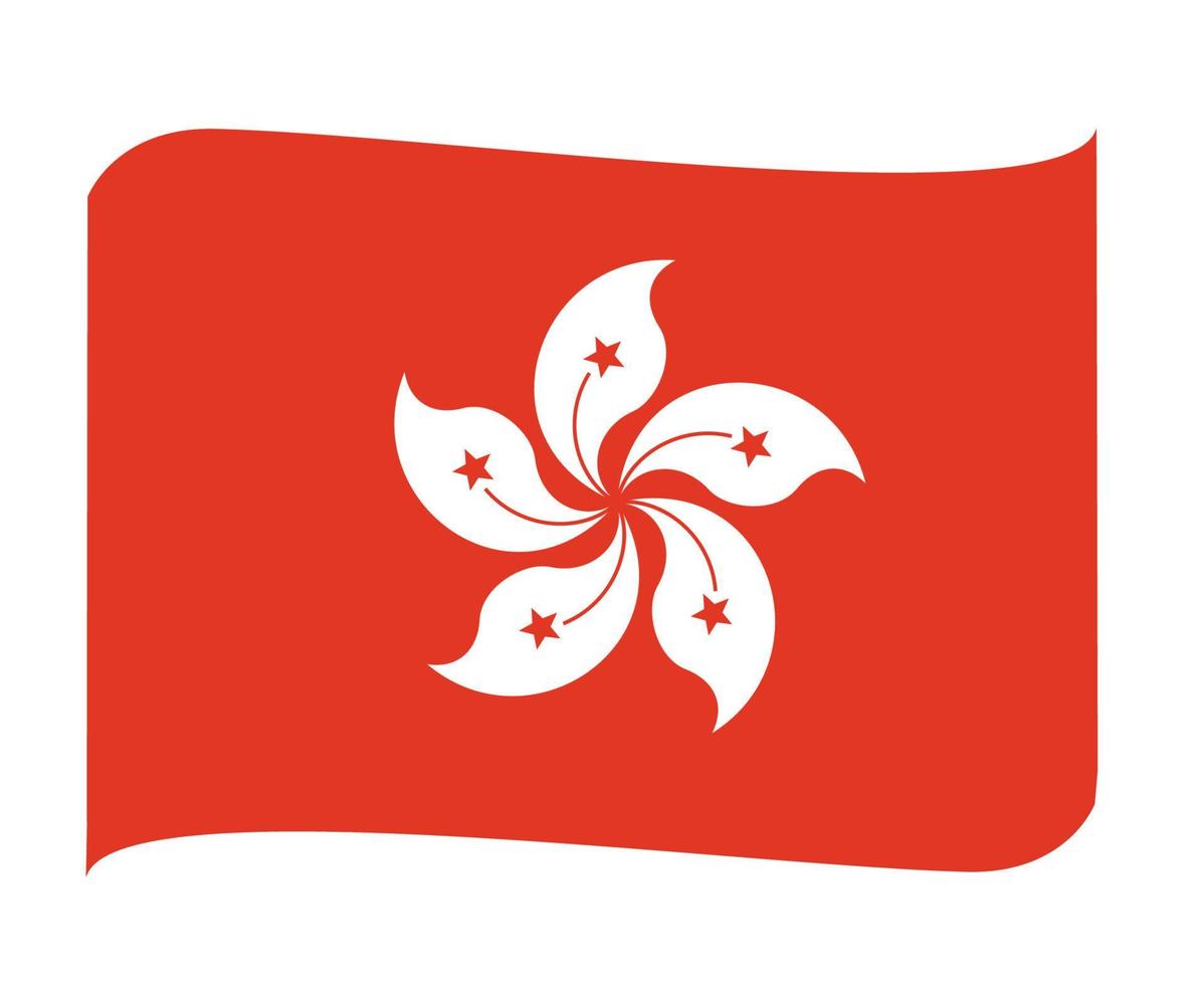 hong kong bandeira nacional ásia emblema fita ícone ilustração vetorial elemento de design abstrato vetor