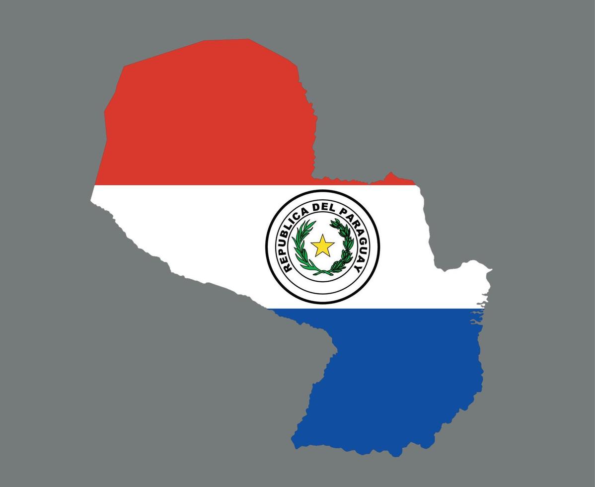bandeira do paraguai emblema nacional americano latino mapa ícone ilustração vetorial elemento de design abstrato vetor