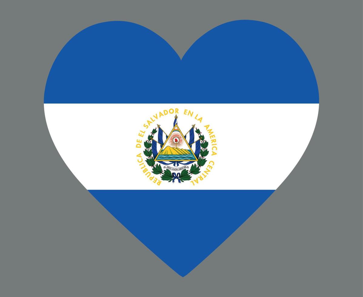 el salvador bandeira nacional américa do norte emblema coração ícone ilustração vetorial elemento de design abstrato vetor