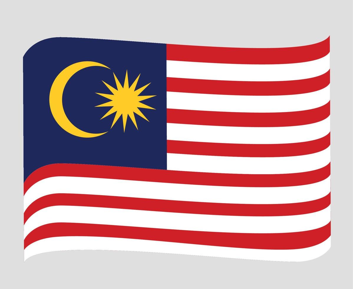 malásia bandeira nacional ásia emblema fita ícone ilustração vetorial elemento de design abstrato vetor