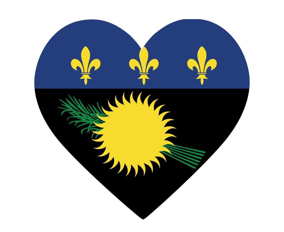 bandeira de guadalupe nacional américa do norte emblema coração ícone ilustração vetorial elemento de design abstrato vetor