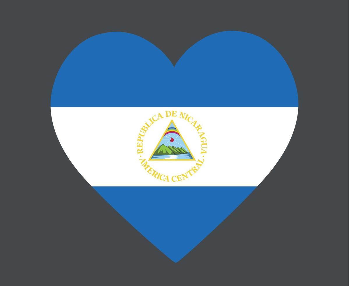 nicarágua bandeira nacional américa do norte emblema coração ícone ilustração vetorial elemento de design abstrato vetor