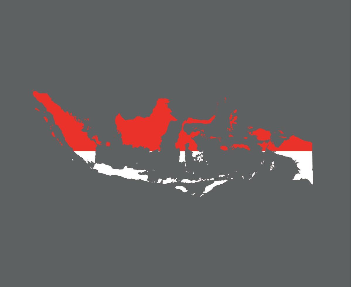 bandeira da indonésia emblema nacional da ásia mapa ícone ilustração vetorial elemento de design abstrato vetor