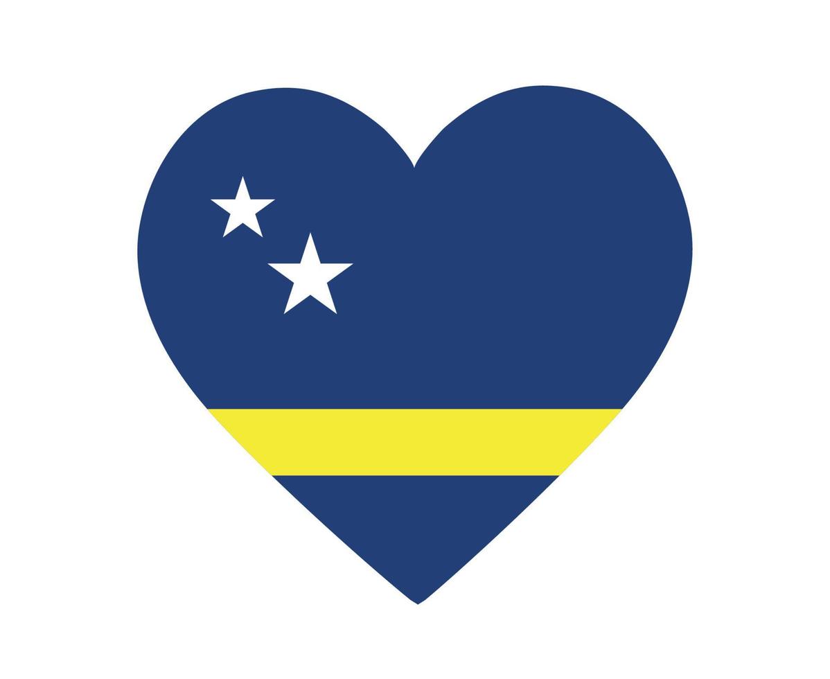 Curaçao bandeira nacional américa do norte emblema coração ícone ilustração vetorial elemento de design abstrato vetor