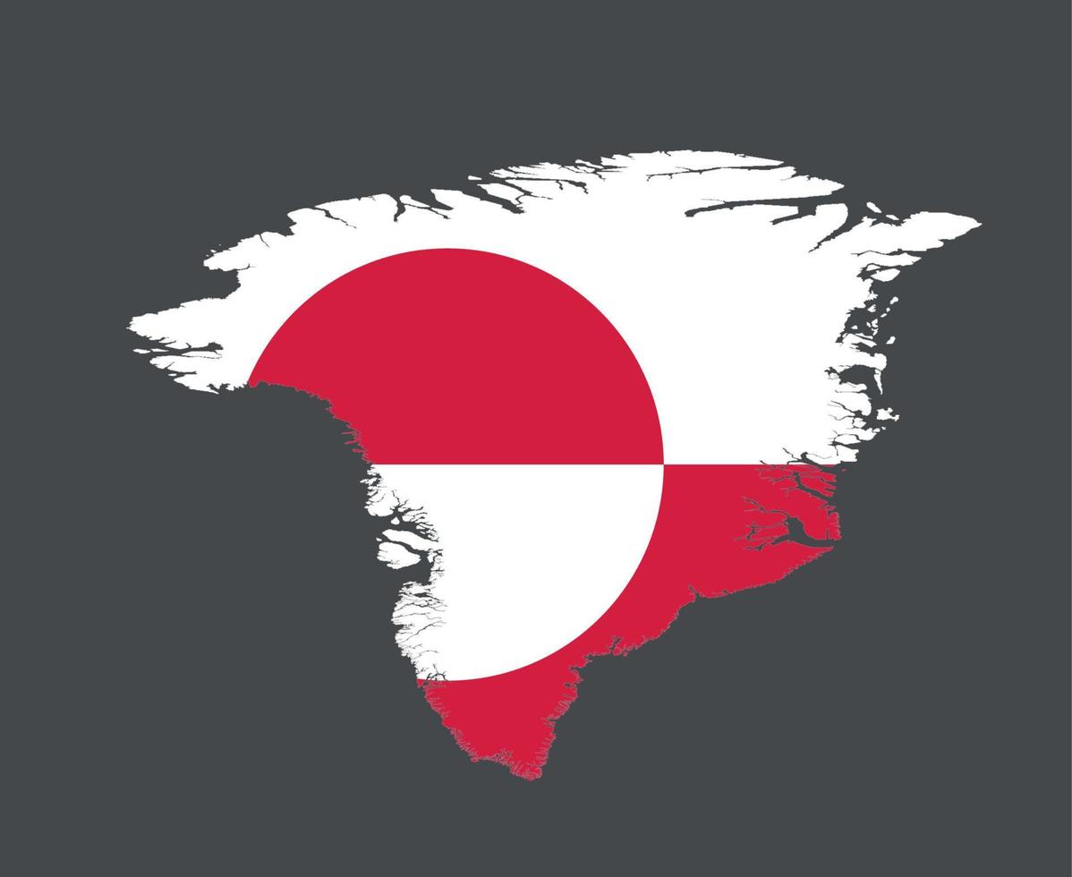 bandeira da gronelândia nacional américa do norte emblema mapa ícone ilustração vetorial elemento de design abstrato vetor