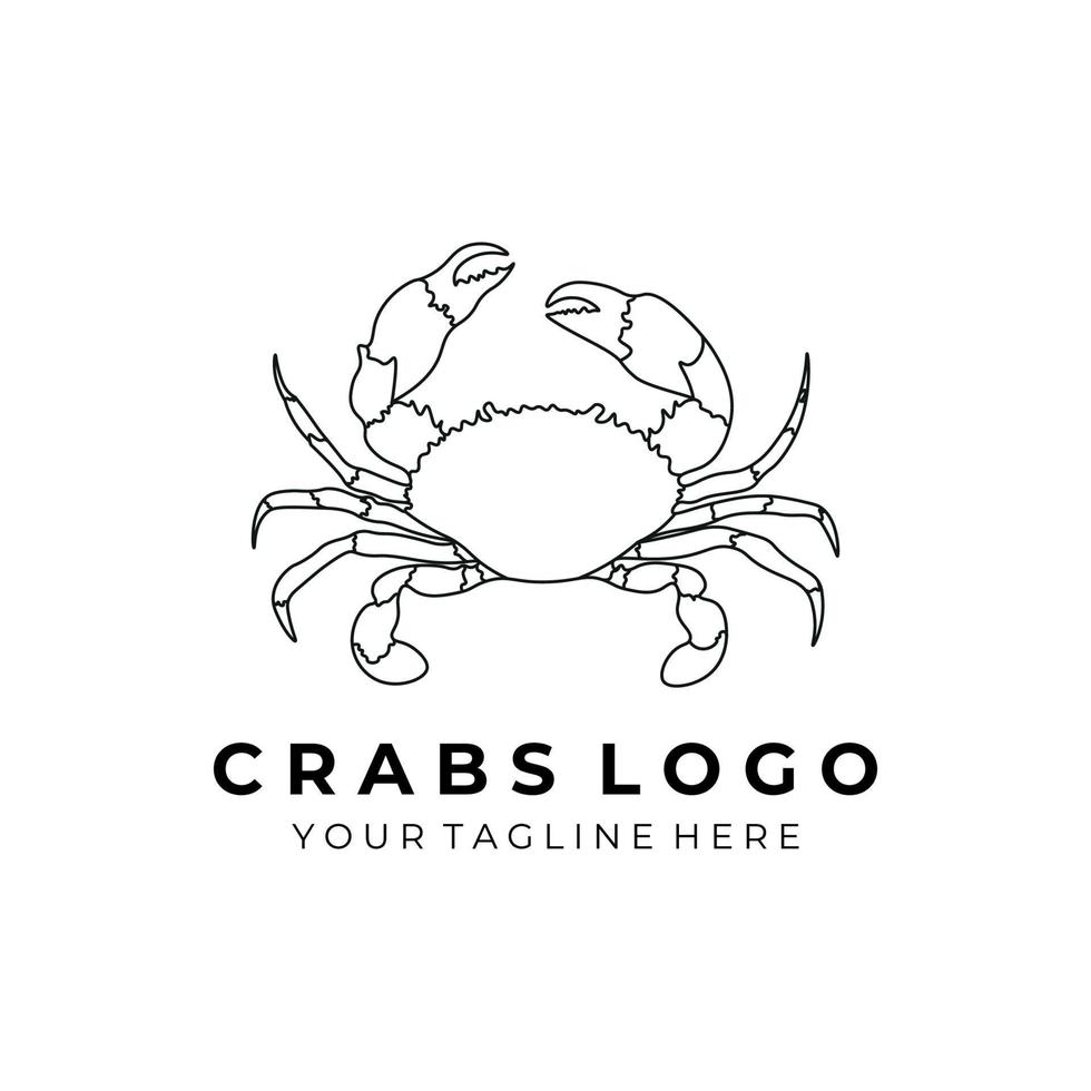 caranguejo logotipo ícone ilustração vector design sinal loja oceano isolado natureza animal restaurante de frutos do mar