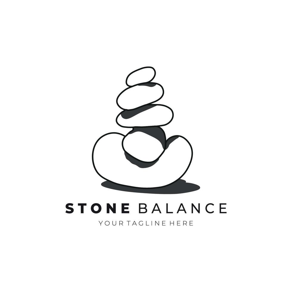 pedras equilíbrio logotipo ilustração design vetor natural vintage natureza spa plano zen negócios isolado ioga relaxamento criativo