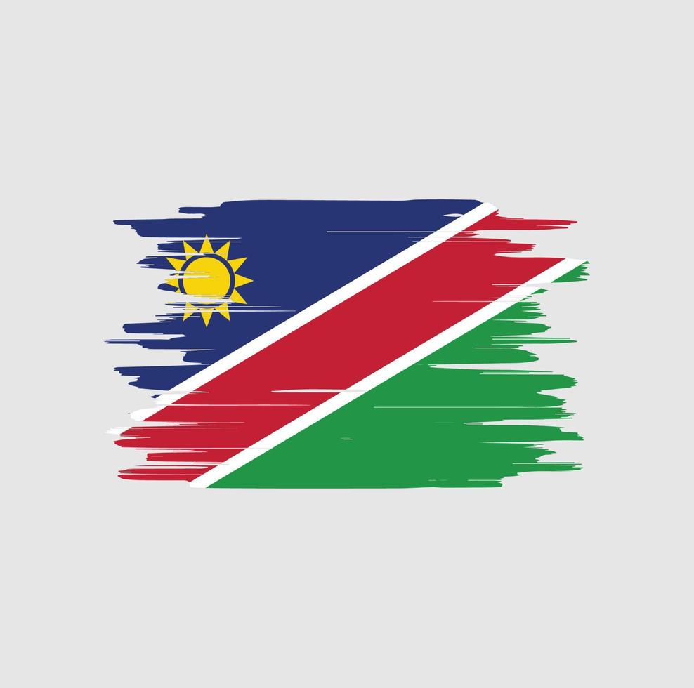 pinceladas de bandeira da namíbia vetor