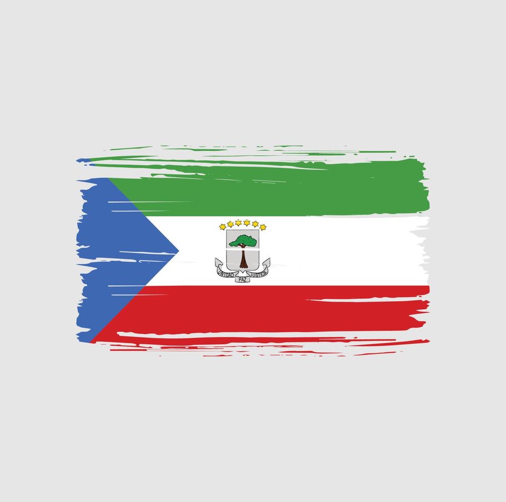 pincelada de bandeira da Guiné Equatorial. bandeira nacional vetor