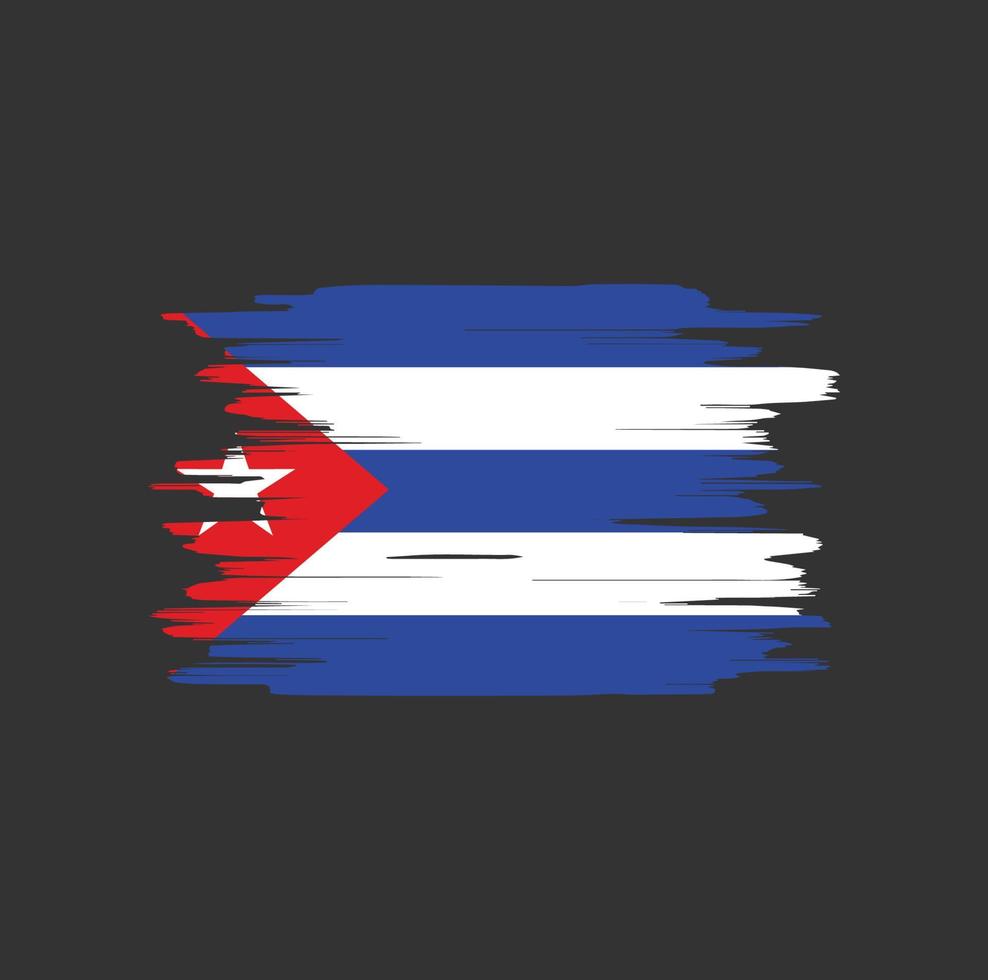 pinceladas de bandeira de cuba vetor