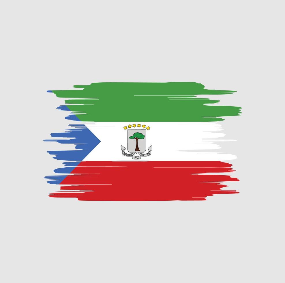 pinceladas de bandeira da guiné equatorial vetor
