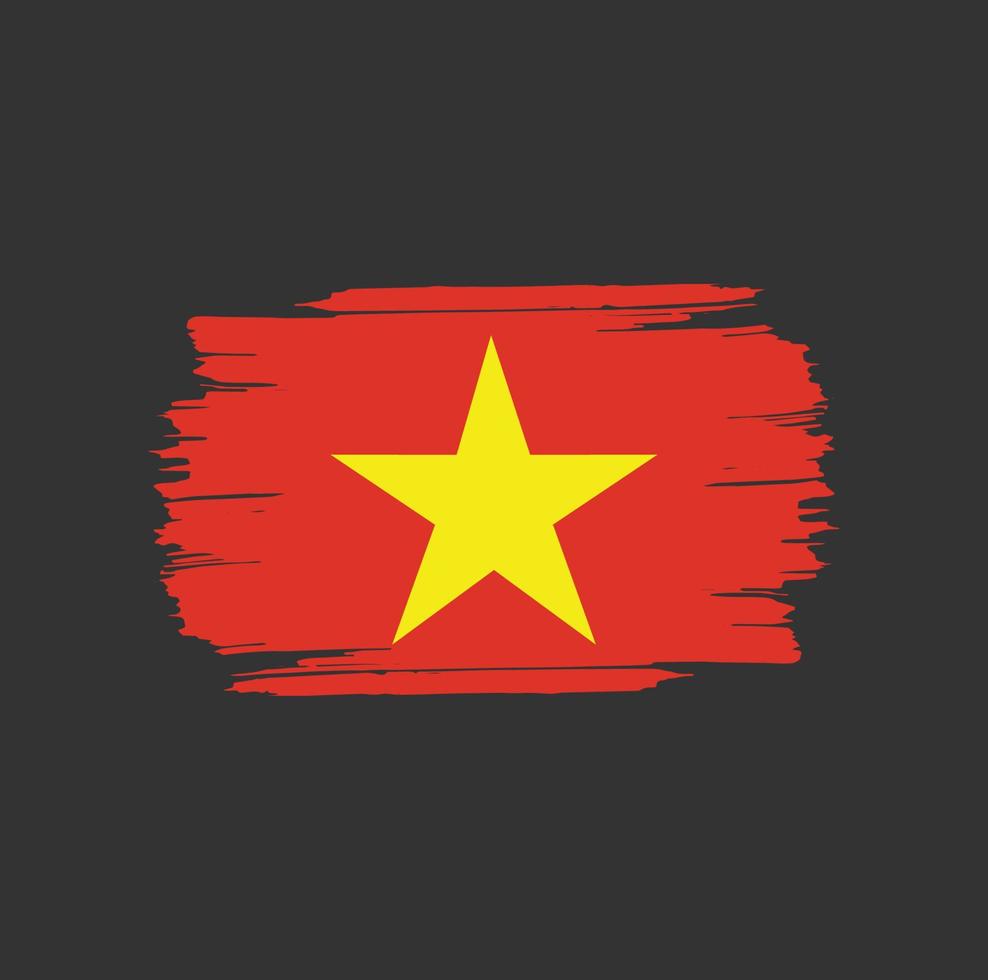 pinceladas de bandeira do vietnã. bandeira nacional do país vetor