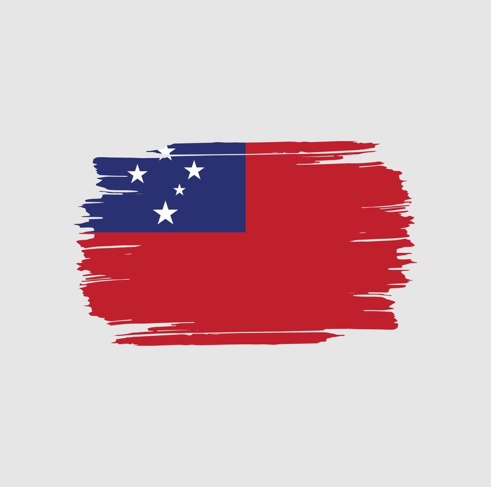 pinceladas de bandeira de samoa. bandeira nacional do país vetor