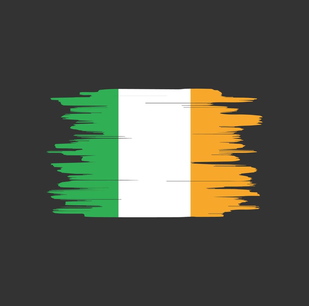 pinceladas de bandeira da irlanda vetor