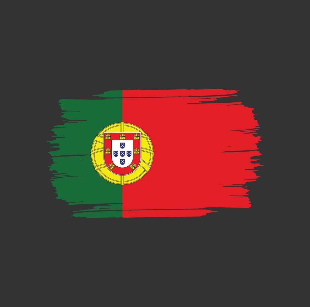 pinceladas de bandeira de portugal. bandeira nacional do país vetor