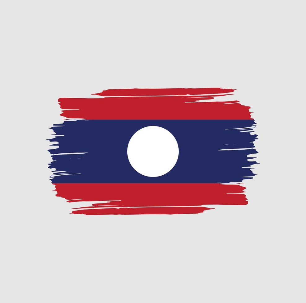 pinceladas de bandeira do laos. bandeira nacional do país vetor