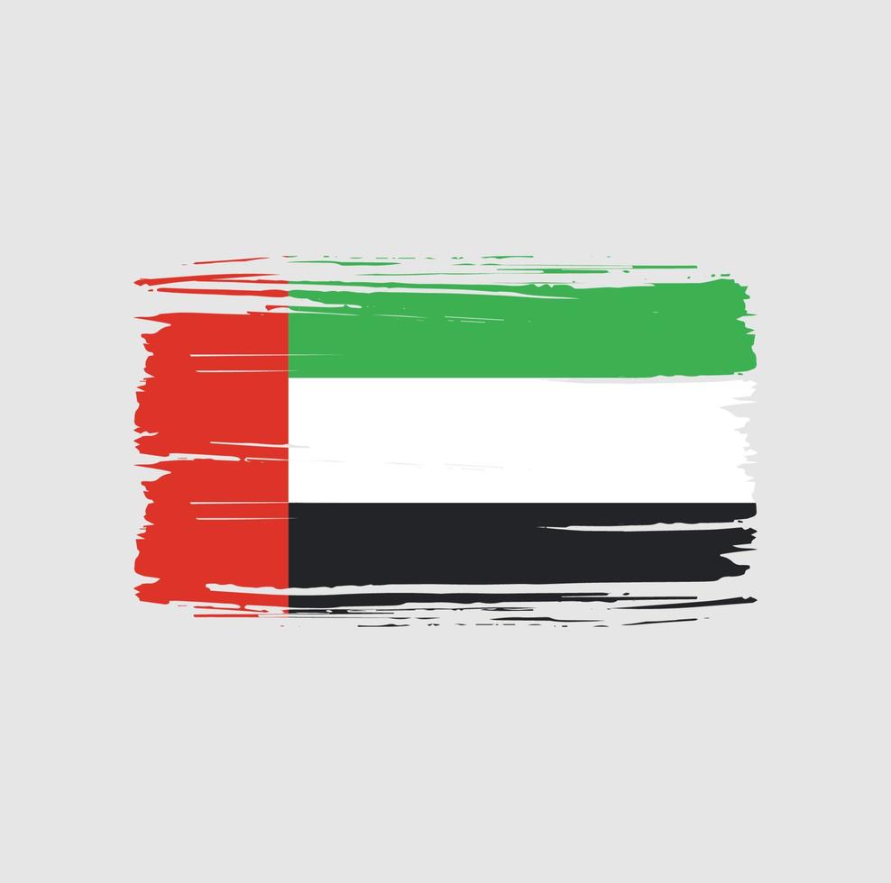 pincelada de bandeira dos emirados árabes unidos. bandeira nacional vetor