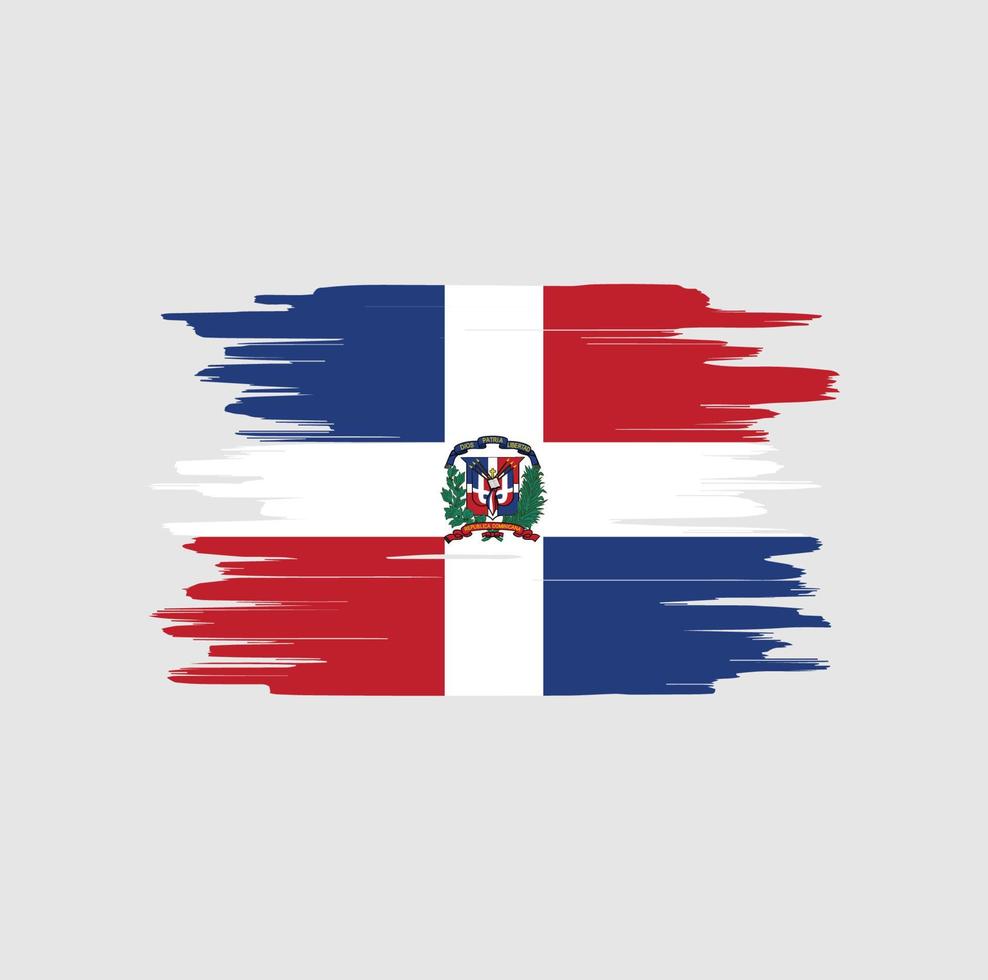 pinceladas de bandeira da república dominicana vetor