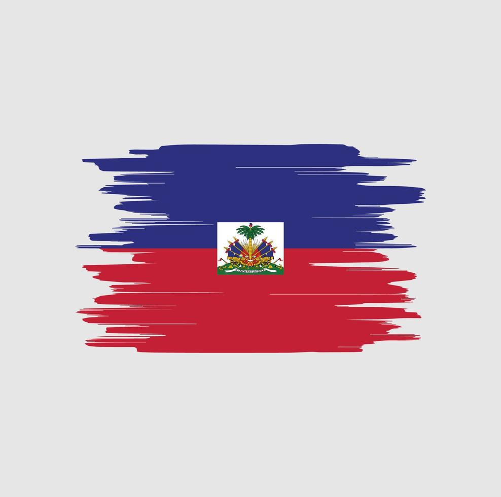 pinceladas de bandeira do haiti vetor