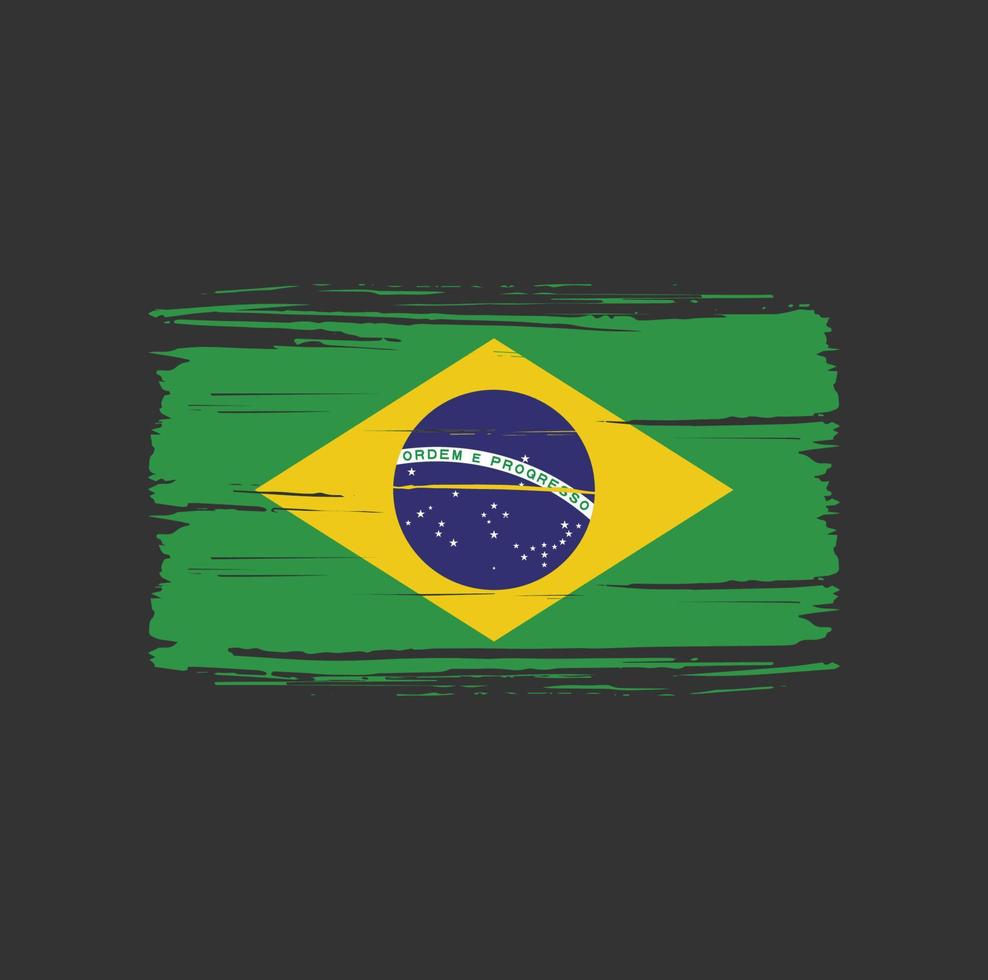 pincelada de bandeira do brasil. bandeira nacional vetor