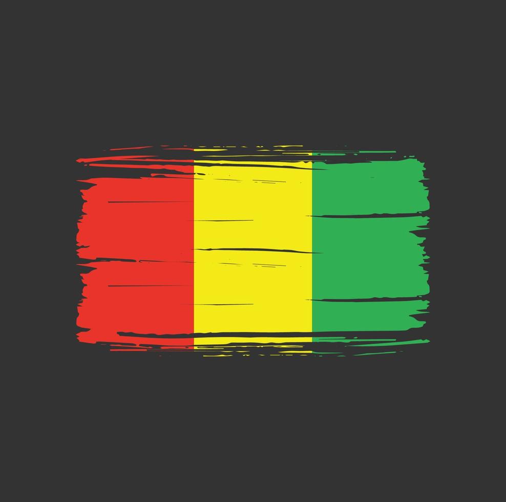 pincelada de bandeira da Guiné. bandeira nacional vetor