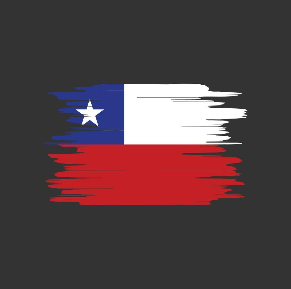 pinceladas de bandeira do chile vetor