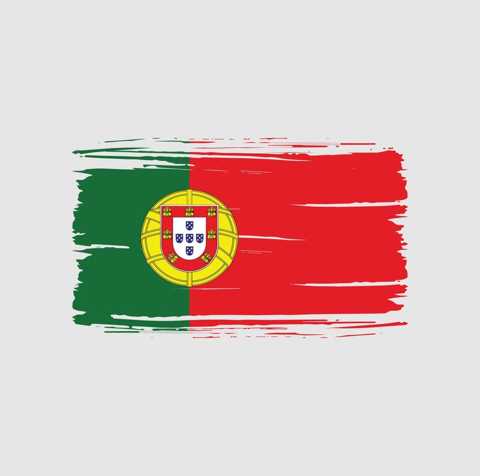 pincelada de bandeira de portugal. bandeira nacional vetor