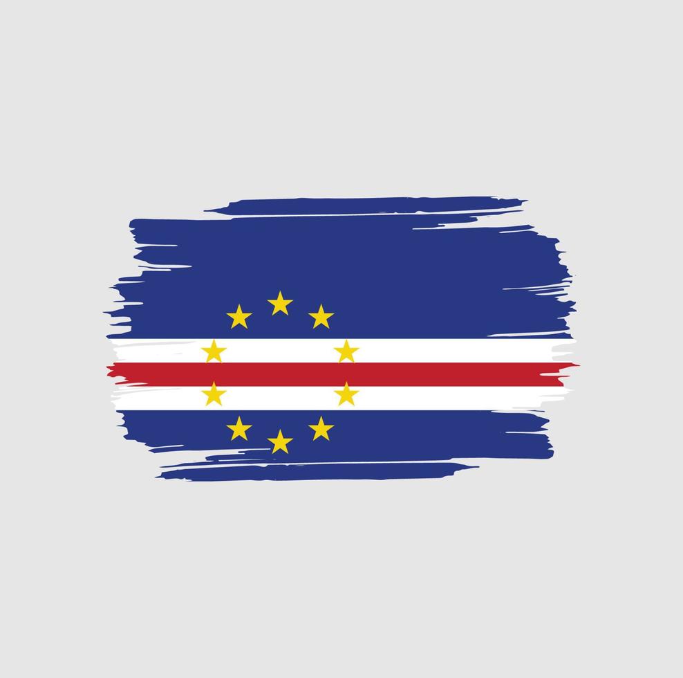 pinceladas de bandeira de cabo verde. bandeira nacional do país vetor