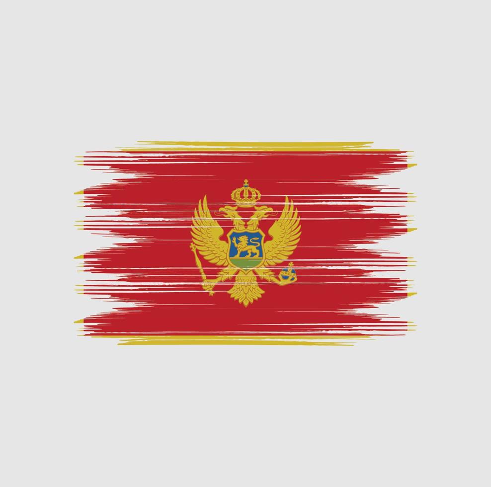 escova de bandeira de montenegro vetor