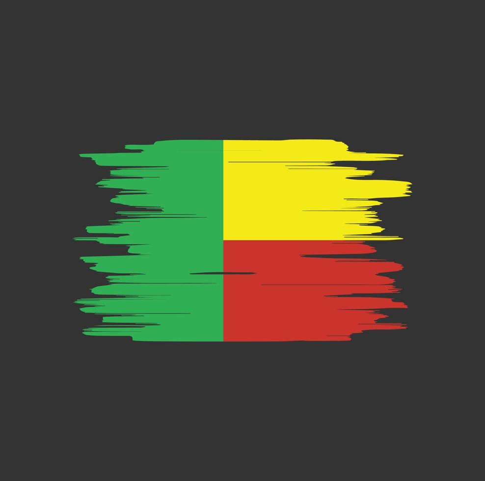 pinceladas de bandeira do benin vetor