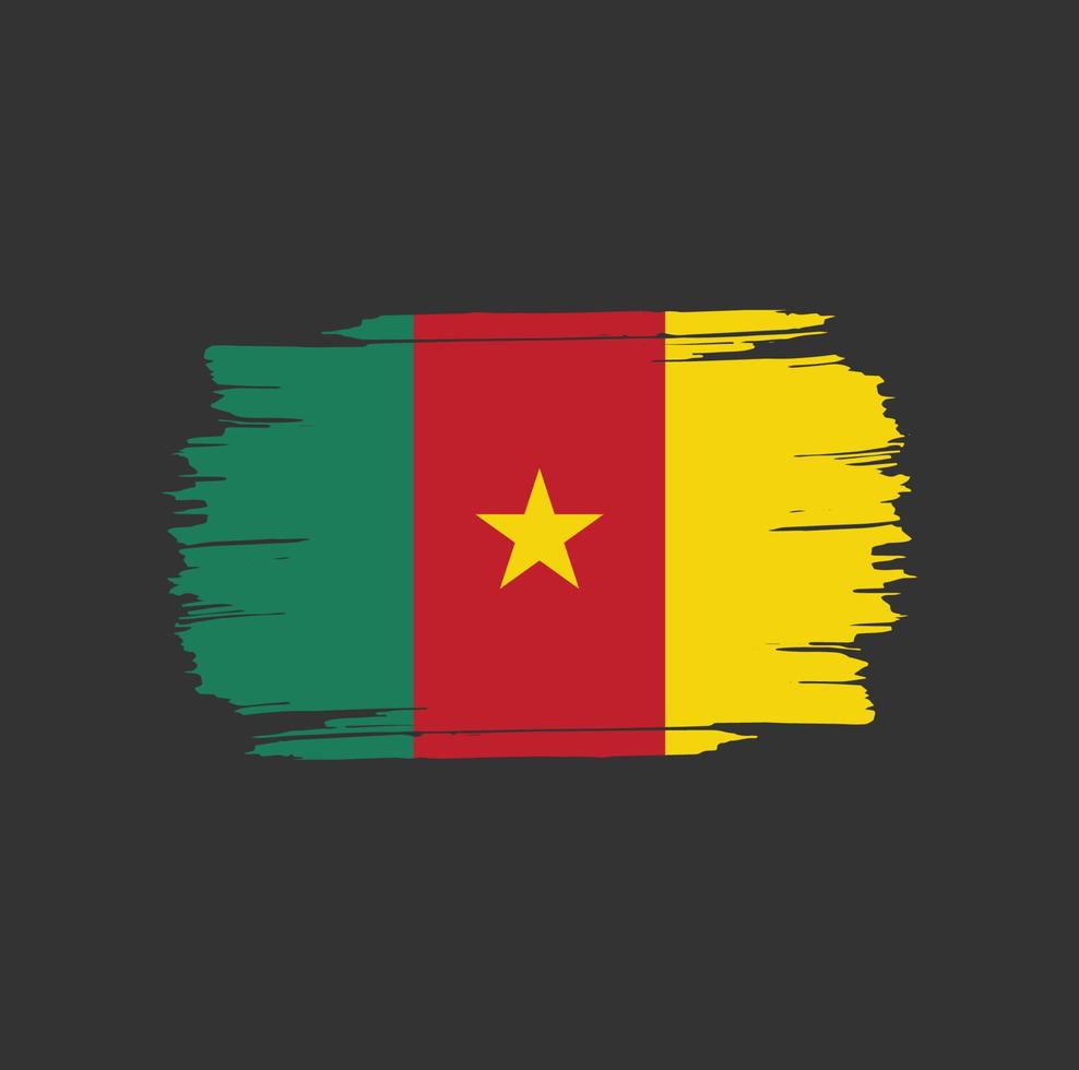 pinceladas de bandeira de camarões. bandeira nacional do país vetor