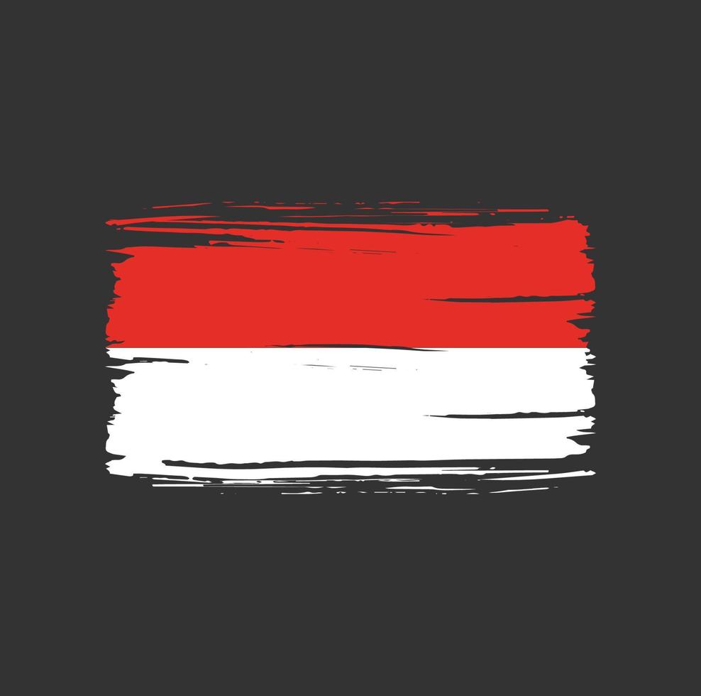 pincelada de bandeira da indonésia. bandeira nacional vetor