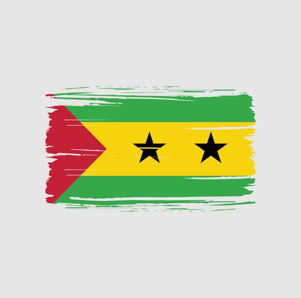 pincelada de bandeira de são tomé e príncipe. bandeira nacional vetor