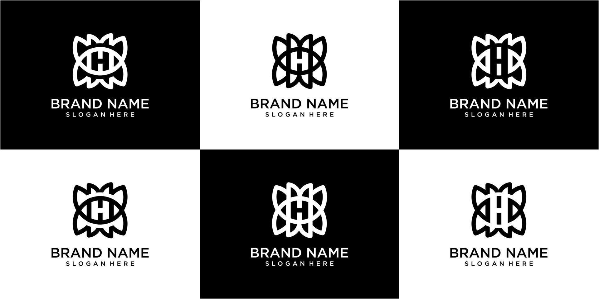 coleção de logotipo da letra h. vector deluxe, ornamentado, floral, tecnologia, monograma h minimalista.