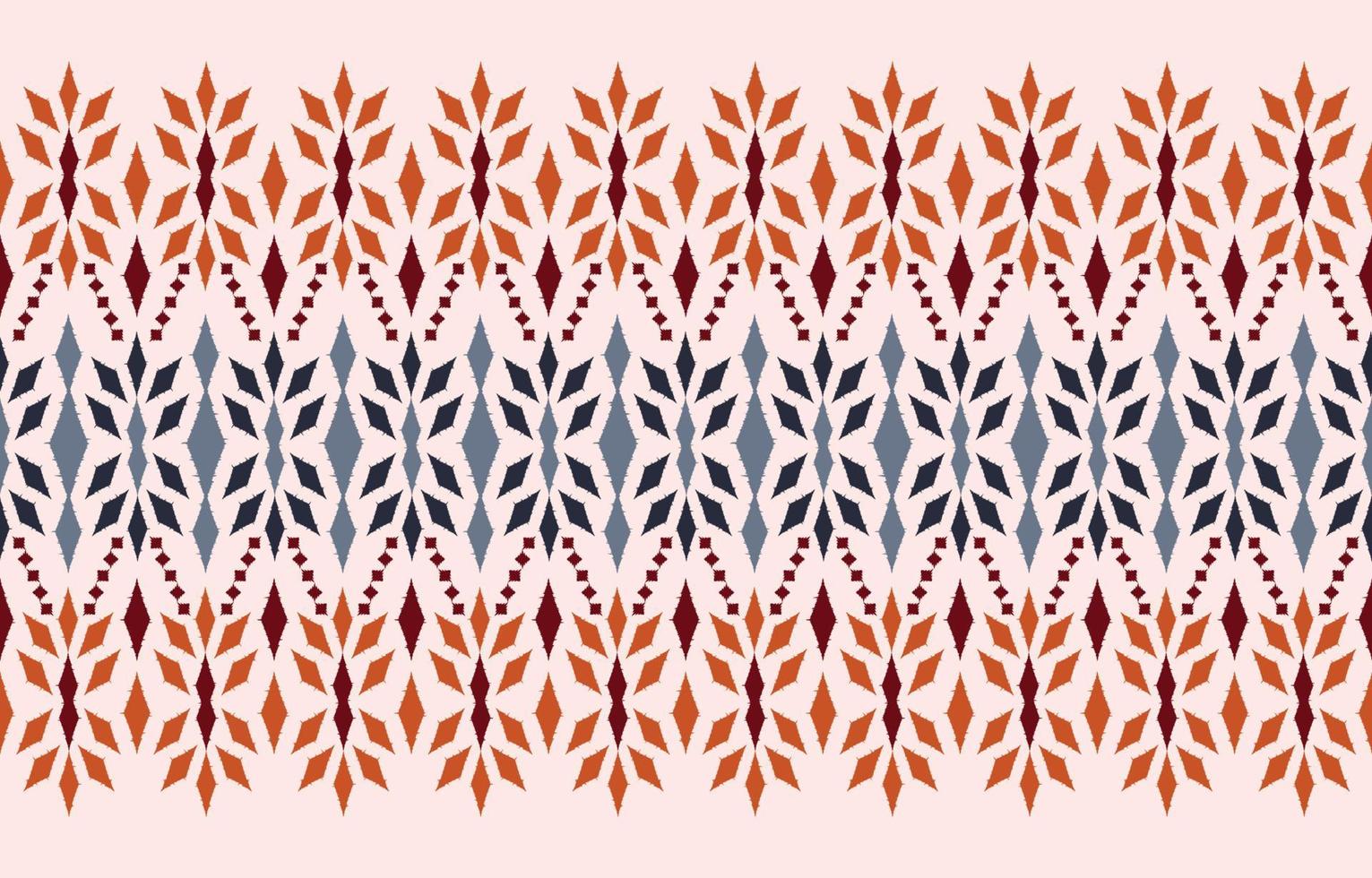 bela arte ikat abstrata étnica. chevron sem costura padrão em tribal, losango de bordado folclórico e estilo mexicano. impressão de ornamento de arte geométrica asteca. design para tapete, papel de parede, embrulho vetor