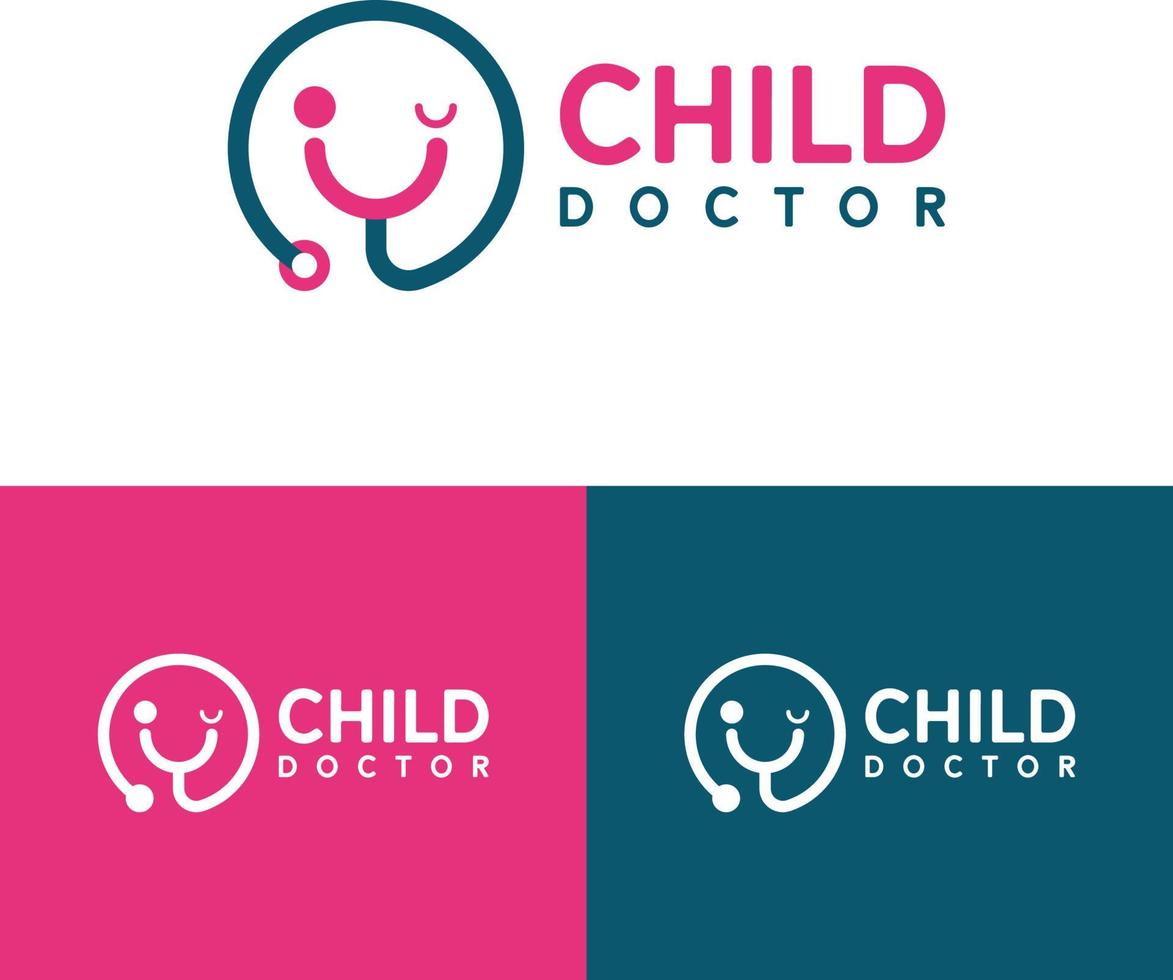 design de logotipo de médico infantil vetor