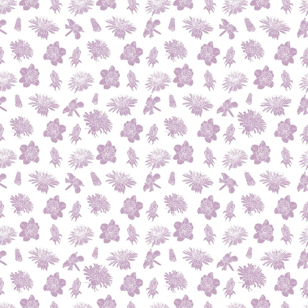 fundo de padrão floral sem costura de primavera com flores de flor para têxteis de moda, gráficos, planos de fundo e artesanato vetor