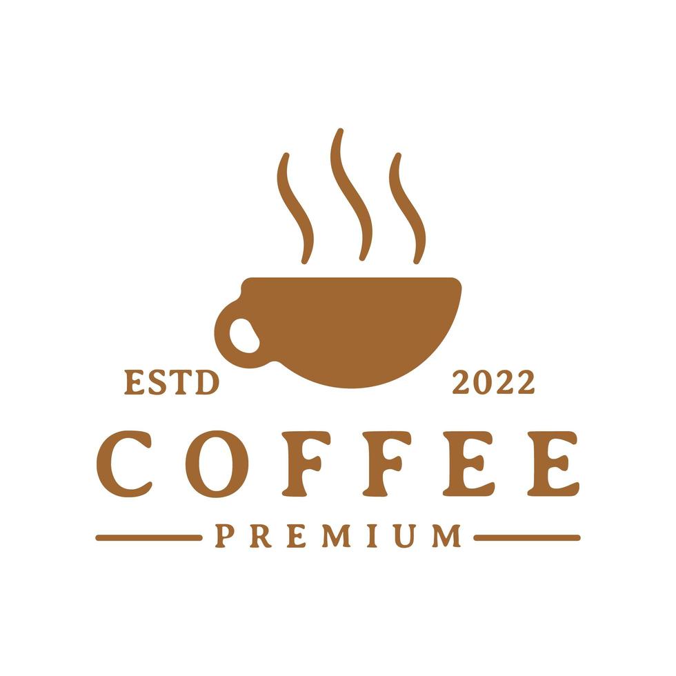 design de logotipo de xícara de café vintage vetor