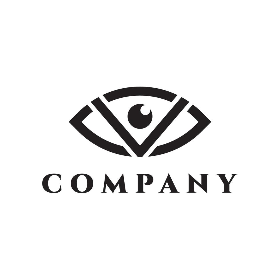 letra v com design de logotipo de olho vetor