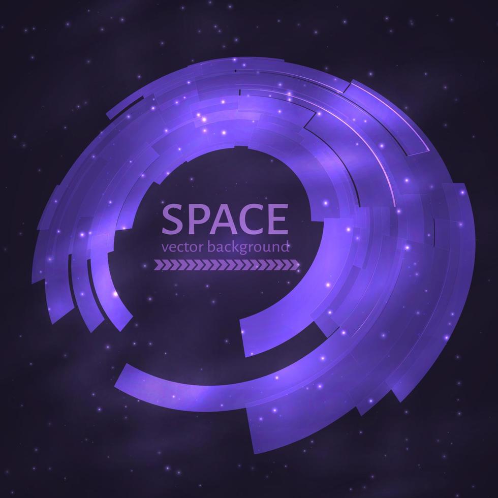 fundo do círculo abstrato do espaço ultra violeta. ilustração vetorial cósmica ufo. modelo de design fácil de editar para seus projetos. vetor