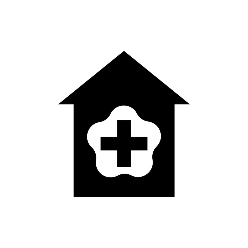 ícone de vetor de marcador de hospital simples isolado