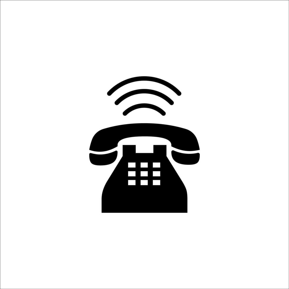 ícone de vetor de telefone residencial de toque simples